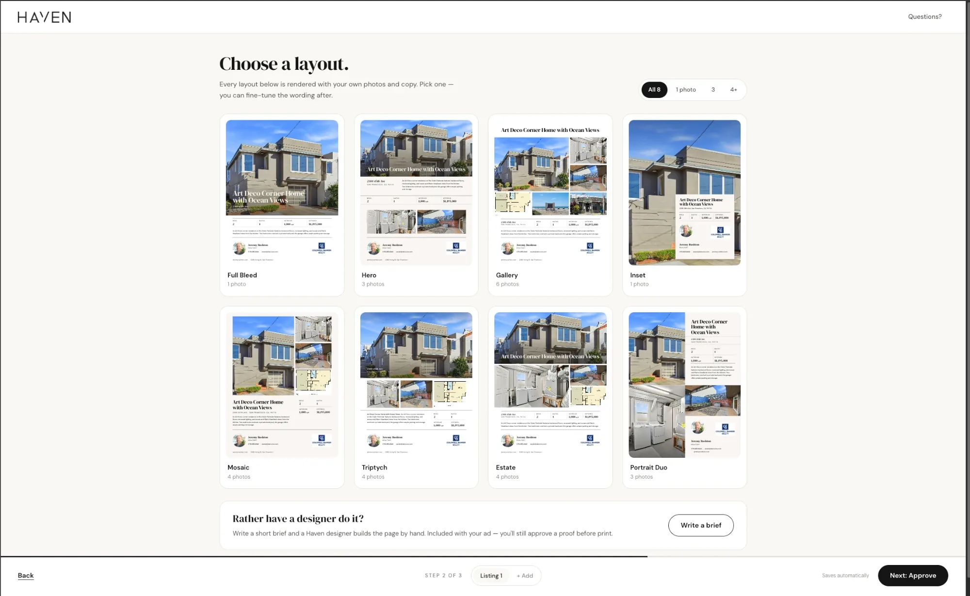 Self-serve design portal